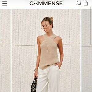 Halter Cross-Over Collar Tank Top